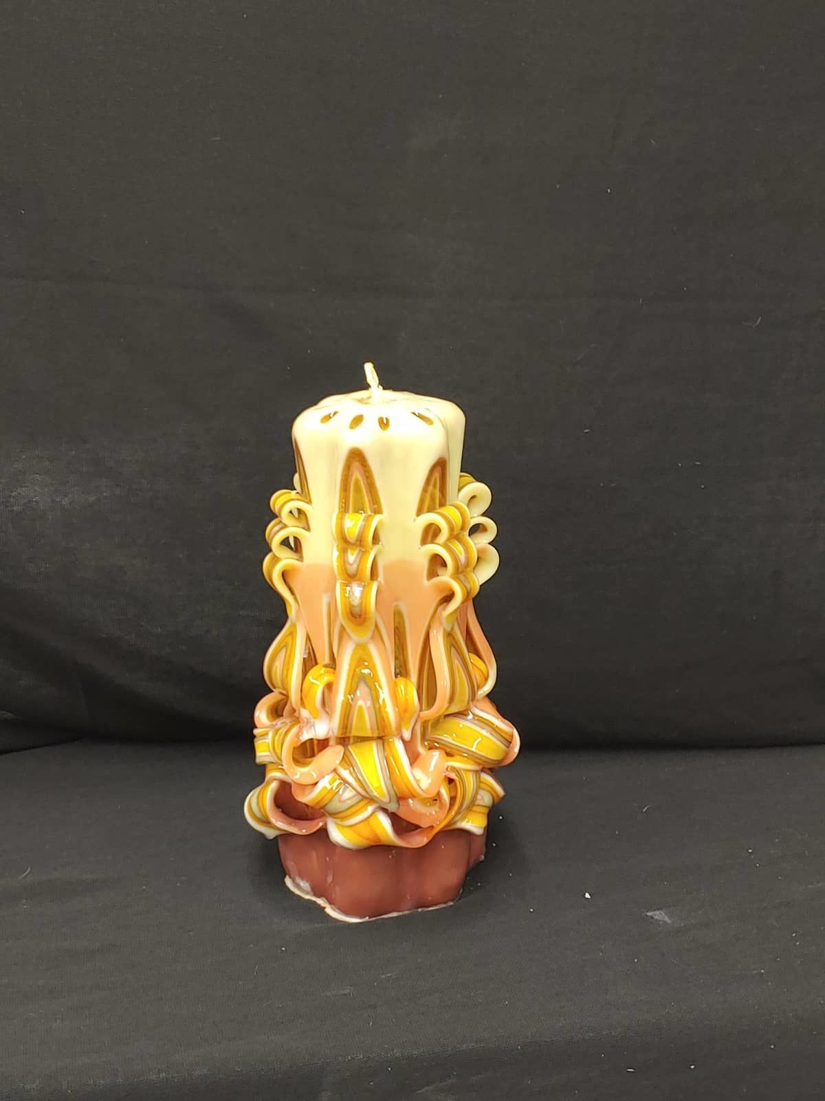 Candles Elite Grand Junction Tall Orange Ornate